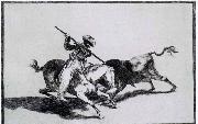 Francisco de goya y Lucientes  The Morisco Gazul is the First to Fight Bulls with a Lance oil painting reproduction